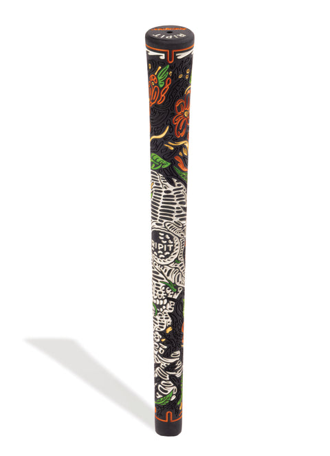 Kenny Art Series Golf Grip - RIPIT x Kentaro Yoshida | Standard+ Golf Grip - Charcoal (Front)
