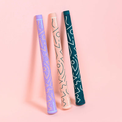 RIPIT Golf Grips - The Squiggle in Lilac, Peach and Teal Colour