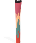 Colorful golf club grip with a white background
